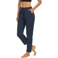 Ženske joggers joga sportski ugodni casual dres hlača solidne hlače za izvlačenje s džepnim hlačama za žene trendi