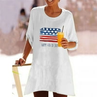 Modni ženski ljetni okrugli vrat s kratkim rukavima tisak casual majice bluze za odmor