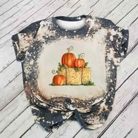 Jeseni izbijeljene majice za žene sretni jesen haloween dana zahvalnosti košulja s kratkim rukavima slatka gnome