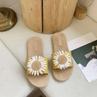 GUZOM WOMAN Ljetne sandale Clearcen Cvijet otvorenog nožnog prsta Ravne sandale Nova moda Slatka klizanje na vanjskim