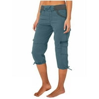 Ljetne žene Multi džepne hlače na otvorenom casual sportove ošišane hlače kombinezon tanke labave kratke hlače