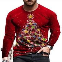 Rejlun muškarci majice majice dugih rukava majica za vrat posada casual pulover obična fit božićna bluza tamno