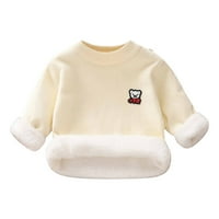 Jesensko-zimski pulover s okruglim vratom za dječake i djevojčice srednje do velike veličine plišani podebljani