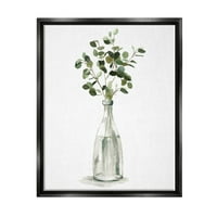 Eukaliptus biljke vaze botanička i cvjetna grafička umjetnost mlaz crni uokvireni umjetnički print zid umjetnosti