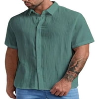 Capreze muškarci gumb bluza dolje ljetne majice kratki rukavi vrhovi casual majice majice majica majica kava 2xl