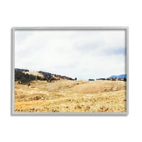 Stupell Montana Plains Seoski krajolik Pejzažno slikanje siva uokvirena umjetnička print zidna umjetnost