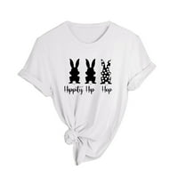 Vučena uskrsna košulja, uskrsne košulje za žene, majica sretnog uskršnjeg zeca, Slatka košulja od zečića, ležerna