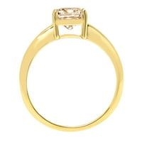 Zaručnički prsten od žutog zlata od 18 karata sa smeđim prirodnim morganitom izrezanim 2,0 karata, veličine 8,75