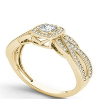 Zaručnički prsten od dijamanta od 10 karata od 10 karata od žutog zlata