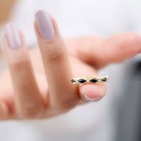 Crni ženski prsten od moissanita, 14k žuto zlato, 3,50 USD