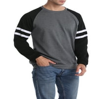 ; Muške raglan majice dugih rukava ležerna majica s okruglim vratom pulover široke sportske majice u ugljenu u