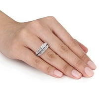 Miabella Women's Ct. Dijamantni klaster za vjenčanje i zaručnički prstenovi postavljeni u 14kt bijelom zlatu
