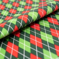 Božićna kolekcija 44 pamučna dijamantna tkanina za šivanje i rukotvorine, Zelena, crvena i bijela
