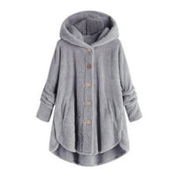 Plus veličine ženskog kaputa s kapuljačom pahuljana jakna zima toplija nadmašuje siva s