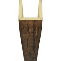 Ekena Millwork 4 W 4 H 8'l 3-strana Riverwood Endurathane Fau Wood Strop Grep, Premium star