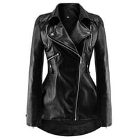 HGW kaputi za žene plus trendovske žene kožna jakna s patentnim zatvaračem vitki biciklistički motociklisti