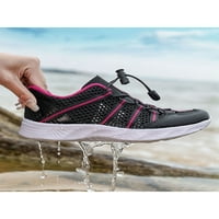 Ženske Tenisice za trčanje od 8,5 ružičastih i crnih neklizajućih mrežastih ravnih cipela za brzo sušenje cipela