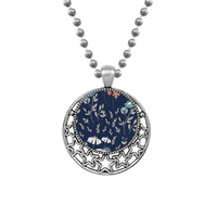 Bijela i plava ogrlica s cvjetnim bojama Privjesak Retro mjesec zvijezda nakit
