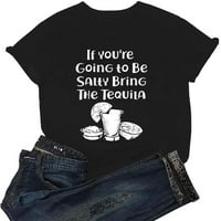& Ženska ležerna majica s kratkim rukavima s printom slova, široka bluza, majice, majice za žene