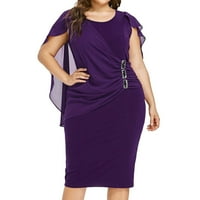 Ženska jednobojna haljina novog dizajna minimalistička suknja večernje haljine s okruglim vratom ležerna široka