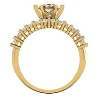 1. Dijamant okruglog reza sintetički žuti Moissanite 18-karatno žuto zlato u boji s naglascima vjenčani set od