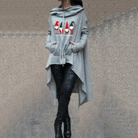 Scyoekwg ženske dukserice dugih rukava labave udobne grafičke kapuljače pulover vrhovi kapuljača kapuljača kapuljača