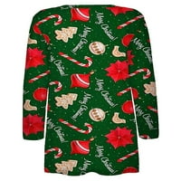 Ženski Božićni kardigan, jakna s printom snjegovića, gornja odjeća s dugim rukavima, labavi svečani božićni kardigani,