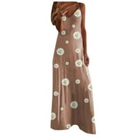 Ženska haljina s naramenicama Bez rukava s cvjetnim izrezom u obliku slova u, Maksi tunika, ljuljačka haljina,
