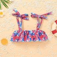 Malici i dječji kupaći kostim djeci dvodijelni ljetni remen za print ruffles kupaći kostim set kupaći kostim 2-