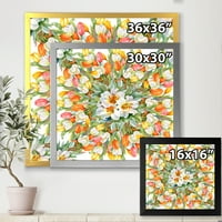 DesignArt 'cvjeta narančaste i bijele tulipane I' tradicionalni uokvireni umjetnički tisak