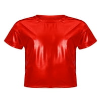 _ / holografske majice za dječake i djevojčice hip hop jazz majice za moderni ples crvene 3-4