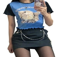 MA & Baby Women Gothic Crop Tops Y2K Harajuku Tank Top E-Girl Ljetna majica bluza
