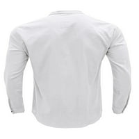 Muška bluza u boji Majica u boji, obična majica, muški zimski pulover, ležerni vrhovi dugih rukava, bijeli u boji