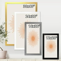 DesignArt 'Minimalni svijetli sjajni narančasti sunčevi zrake III' Moderni uokvireni umjetnički tisak