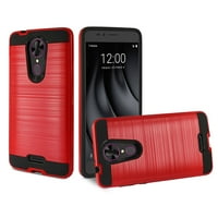 CoolPad LG Stylo Case CoolPad Revvl Plus hibridni metalni četkani tekstura u crvenoj