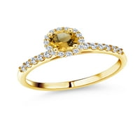 Kralj dragulja 1. Dijamantni prsten od žutog Citrina od 10 karata u laboratoriju uzgojenom žutom zlatu