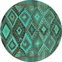 Tradicionalne prostirke za sobe u orijentalnom stilu u tirkizno plavoj boji, promjera 5 inča
