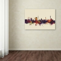 Zaštitni znak likovna umjetnost 'Hannover Njemačka Skyline v' Canvas Art od Michaela Tompsetta