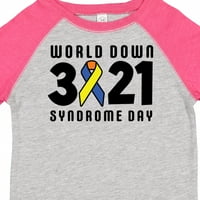 Neobičan poklon za Svjetski dan sindroma dolje sa žutom i plavom vrpcom-majica za mlađeg dječaka ili djevojčicu