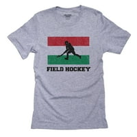 Mađarski olimpijski - hokej na terenu - zastava - silueta muške sive majice