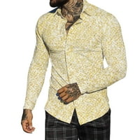 & Muška jesen / zima obična ležerna košulja s reverom s printom, košulja na plaži dugih rukava za opuštanje na