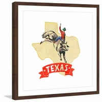 Texas Cowboy uokviren tiskom slikarskog tiska