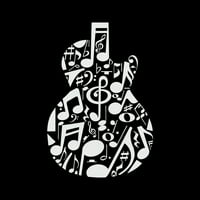 Glazbene note gitara-Ženska majica s okruglim vratom u stilu A-liste