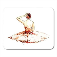 Tutu balerina u smeđoj haljini akvarel ilustracija baletne djevojke cipele mousepad miša jastučić miša prostirka