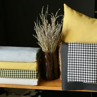 Boemski set ručno izrađenog ukrasnog jastuka za bacanje čvrsti jakard 12 20 crno -siva i žuta lumbalna za kauč,