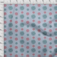 Jednobojna viskozna šifonska tkanina sa spiralnim i cvjetnim blokovskim tiskom širine nekoliko centimetara