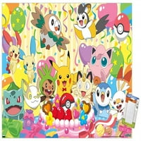 Zidni poster Pokemon-rođendanska zabava, 22.375 34