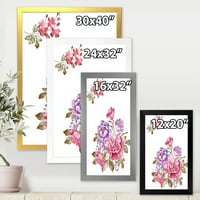 DesignTart 'Buket ljubičastog i ružičastog cvijeća I' Farmhouse uokviren umjetnički tisak