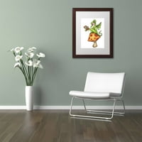 Zaštitni znak likovna umjetnost Toadstool Sitter - Zmaj Canvas Art by Jennifer Nilsson, White Matte, Wood Frame