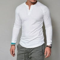 Bijele košulje za muškarce, Muški pulover s dugim vratom u boji s rukavima na kopčanje, ležerna muška majica,